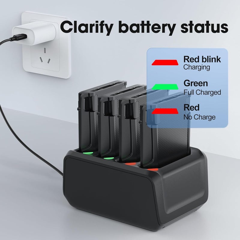 ADDPOWER Battery Charger for Zebra Symbol TC70 TC72 TC75 TC77 TC700h TC700k TC720l TC75x TC75EK TC75AH TC75GK TC700H TC700K TC77HL, 4-Slot Charging Cradle Charging Accessories for Scanner - Image 4